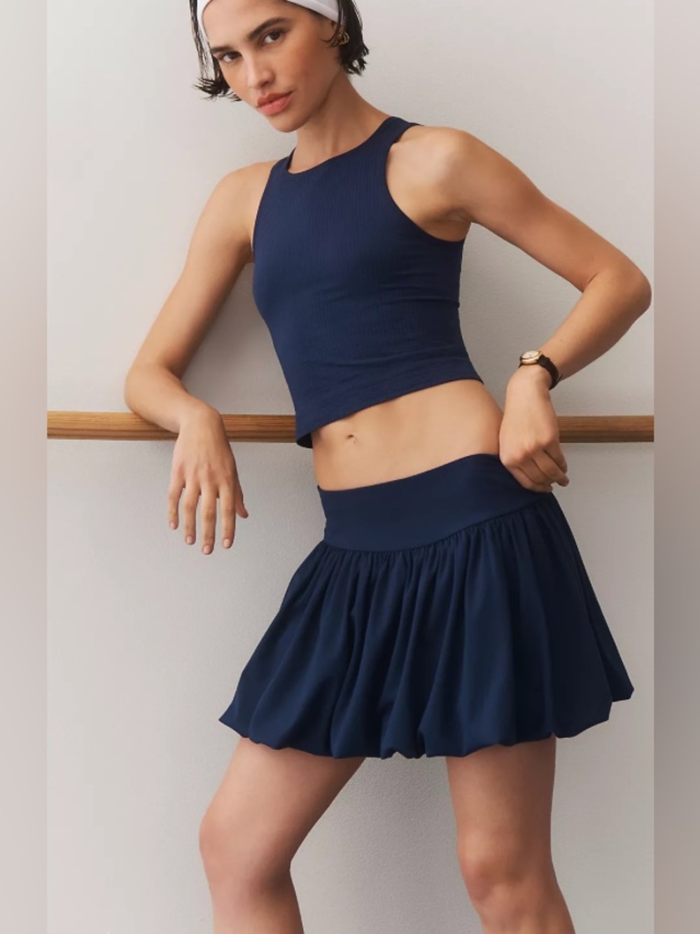Anthropologie Daily Practice NWT Bubble Mini Skirt in Waypoint- M